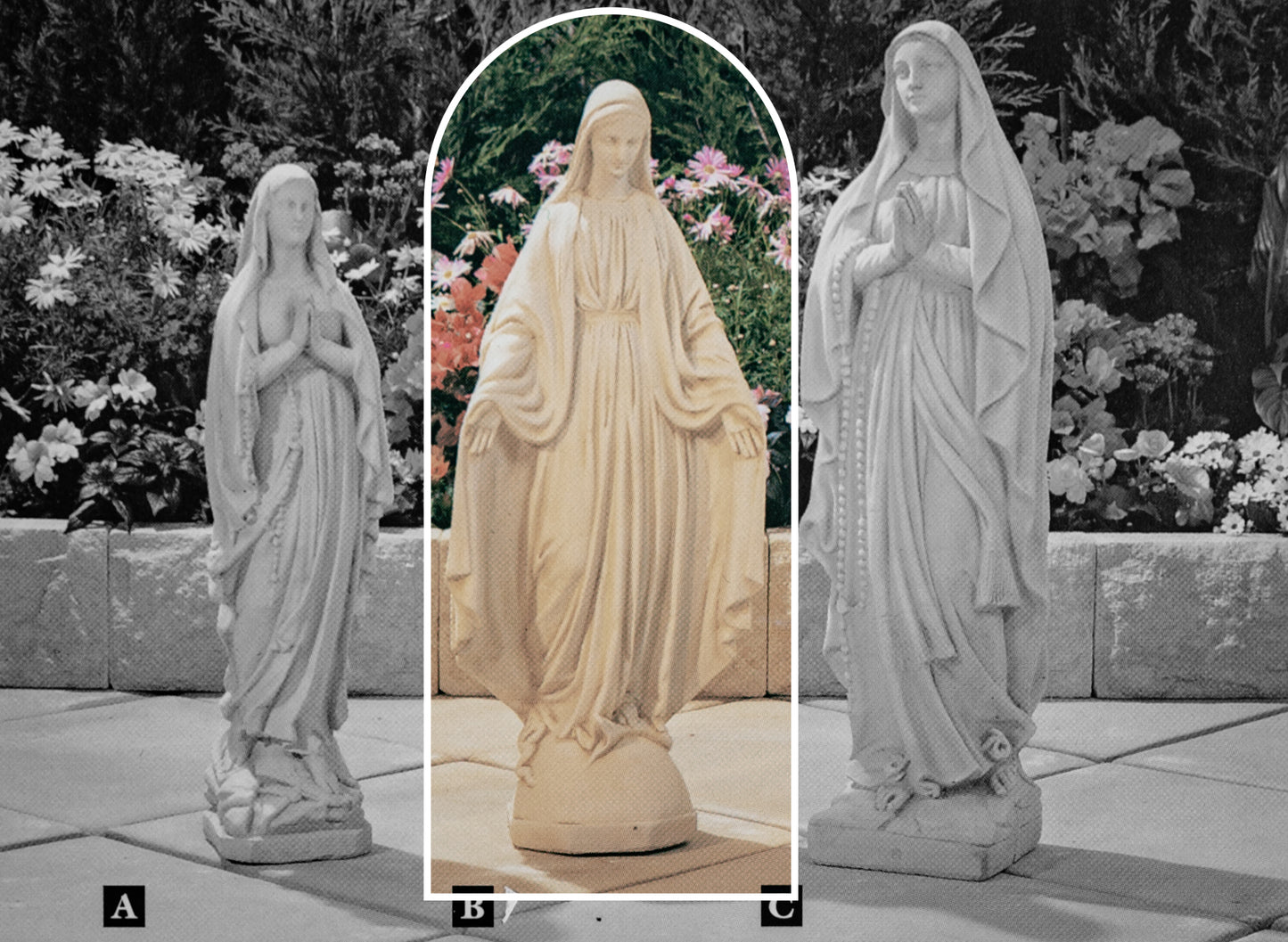 Madonna B Medium Concrete Garden Statue