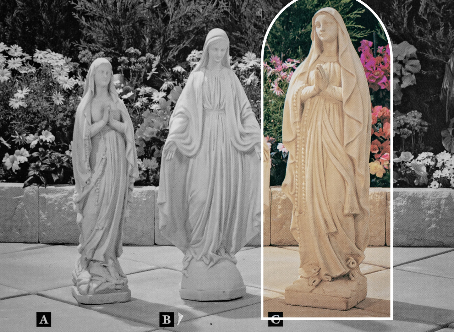 Madonna C Medium Concrete Garden Statue