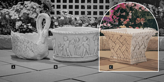 The Basket Urn Concrete Garden Planter