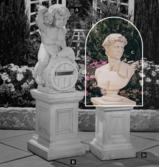 Bust of David Medium Concrete Garden Statue