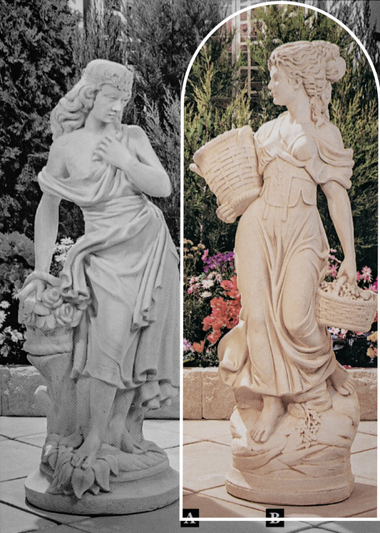 Flower Girl Large Concrete Garden Statue