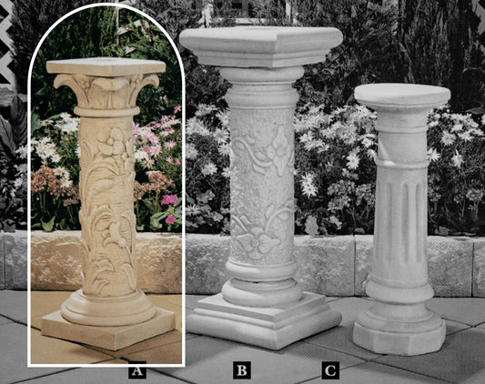 The Wild Rose Concrete Garden Pedestal